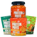 Twin Peaks Low Carb, Keto Friendly Protein Puffs, 3 vrečke različnih arom Puffs + 1 Jug Nacho sir Flavor Puffs