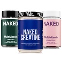 NAKED Kreatin + moški & ženske multivitaminski paket – čisti 1 000g kreatin prašek z dnevnimi multis za moč, Gut & Imune Health