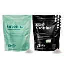 B-FIT B Veganski protein + Samo kreatin - Pea Beljakovine v prahu 600g - Rastlinski stresalnik - Kreatin monohidrat v prahu - Kreapura - 90 Servisi - 450 g