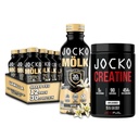 Jocko Mölk Grass Fed Protein Shakes - pripravljen za pitje (paket po 12) Vanilla + Jocko Creatine