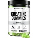 Kreatin brez sladkorja - 5g dnevni odmerek (1,25g na Gummy) - Kreatin Gummy Sugar Brez sladkorja za moške in ženske, Vegan-prijatelj, tretje-party Tested - 120 Gummies, Green Apple