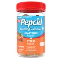 Pepcid Pomirjujoče antacide Gumies, Zgaga Relief + Stress Relief za občasno zgago, Razburjena želodčne in kisline prebavne motnje, z ekstraktom limone Balm, Trikalcijev fosfat, Peach-Raspberry, 32 ct