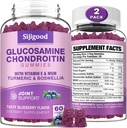 2 Pack Glukozamin Chondroitin Gumies, Extra Jakost Glukozamin Chondroitin MSM s starejšo jagodo in kurkumo, Skupno zdravje, Fleksibilnost, Antioksidant, Imuna za odrasle-Blueberry arome, 120 Gumies