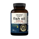 NatureBell Omega-3 Fish Oil 3,000mg - 240 Softgels - Support for Joint, Brain & Heart Health* - with EPA & DHA - No Burps or Fishy Aftertaste - Non-GMO & Mercury-Free Formula - Lemon Flavor