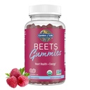 Vrt življenja Organic Beet Korenove Gumies Iz pektina z antioksidanti, Vitamin C, Vitamin D & B12 za zdravje srca in energijo – Bees Gumies – Vegan, Gluten brezplačno, Ne GSO, Raspberry, 30 Servings