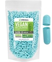 XPRS Nutra Size 0 Prazne kapsule - 1000 Štetje Prazne Veganske kapsule - Vegetarijanske tablete - DIY Zelenjavna kapsula Polnjenje- Veggie Tablete Gel Caps za Do-it-Yourself Supplements (Aqua)