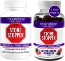 Moonstone Ledvični kamen Stopper Kapsule & Gumies, Outperforms Chanca Piedra kamen Breaker & Ledvična podpora dopolnila, ki jih Urologi razvili za preprečevanje ledvičnih kamnov, Mešane jagode (Variety 2 Pack)