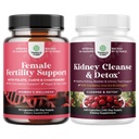 Bundle of Fertility Supplements for Women with Inositol & Folic Acid - Preconception Vitamins for Hormone Balance and Advanced Kidney Support - Kidney Cleanse Detox & Repair Cranberry Extract Capsules