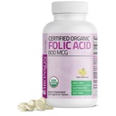 Bronson Organic Folic Acid (Vitamin B9 Folate) 800 mcg Folate from Lemon Peel 360 Tablets