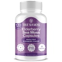 TrueSeaMoss Irish Sea Moss Kapsule - 120 Elderberry kapsule (1600mg) - Prebiotična Superfood - Boosts Imunski in prebavni sistem - zdrava koža, Keto Detox, Gut, skupna podpora
