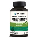 DAIKEN Bitter Melon, Cinnamon & Chromium, 90.000 mg ekvivalentna na serviranje ekstra moč, 100% vegetarijanska grenka melona kapsule s cimetovim kromom in cinkom, 60 kapsul