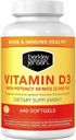 Berkley Jensen High Potency Vitamin D3 2000IU (50 μg) (640 Softgels), prehranska dopolnila za zobe, mišice, imunske funkcije in zdravje kosti, za moške in ženske, Made in USA, 640 Day Supply