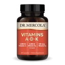 Dr. Mercola Vitamini ADK, 30 Servingi (30 kapsul), prehranska dopolnila, 5000 i.e. vitamin A in vitamin D3, 180 μg vitamin K2, podpira imuno zdravje, ne GSO