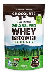 Oportuniteas Grass Fed Chocolate Whey Protein Isolate Powder - 20g Protein Powder brez umetnih sladil, Hormone-free Happy Krave, Non GSO - 1lb