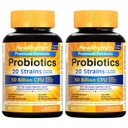 NewRhythm Probiotics 50 milijard CFU 20 sevi, 120 Veggie kapsule, Ciljna tehnologija sproščanja, želodčna kislina odporna, Ni potrebe po hlajenju, Ne-GMO, Gluten prost