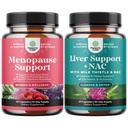 Bundle of Menopause Supplement for Hot Flashes with Dong Quai Vitex Chaste Berry & Black Cohosh and Liver Support NAC - Milk Thistle N Acetyl Cysteine with Turmeric, Choline, Dandelion & L-Glutathione