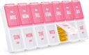 Tedenske tablete Organizator 2 krat na dan, Stylish tablete Box 7 dan AM PM z velikimi predelki, Tablet Primer enostaven za uporabo, BPA-free tablete vsebnik za vitamine, ribja olja, Dopolnila, Zdravila, Roza
