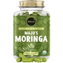 Maju Superfoods Organic Moringa kapsule, Oleifera list, ekstra fina kakovost Moringa listi, posušene drevesni listi Drumstick, Organic Moringa Prašek Extract kapsule iz rastlin (90 ct)