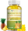 Magnezij Glycinate Gumies 400mg, sladkor brez magnezijevega taurata, Malate dodatek z vitaminom D, B6, CoQ10 za sprostitev, Stress Relief, mišice, kosti in spanje podpora- 60 Ananas Gumies