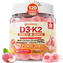 Vitamin D3 K2 Polnjeni gumiji 5000 i.e. / 10.000 i.e. s 500mg kalcij + K2(MK-7) 200mcg, magnezij, vitamin C in cink, dodatna moč - Ultimate Absorbcija za kostne mišice Zobje, Vegan -- Pakiranje 2