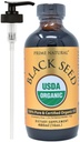 PRIME NARAVNO organsko črno seme olje 16oz - hladno stisnjeni visoki timokinon 1,7% USDA Certified - Turška porekla Potent Nigella Sativa Liquid - Vegan Omega 3 6 9, Antioksidant