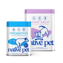 Native Pet Goat Milk Powder for Dogs (120 Scoops) & Probiotics for Dogs (30 Scoops) - Probiotics Powder for Digestive Health, Gut Support, & Immune Boost - Organic Goat Milk Powder