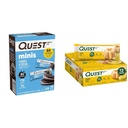 Quest Nutrition Mini Cookies & Cream Protein Bars, High Protein, Low Carb, Keto Friendly, 14 Count & Lemon Cake Protein Bars, High Protein, Low Carb, Gluten Free, Keto Friendly, 12 Count (Pack of 1)