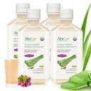 AloeCure USDA Organic Aloe Vera Juice Grozdna aroma, narejena v 12 urah letine - Pure Aloe Vera Prebavne in Imunsko zdravje dopolnilo, Pomaga ohraniti uravnoteženo želodčno kislost, 16.7oz x 4 Btls