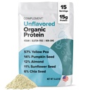 Complement Vegan Unflavored Protein Powder - Organic Protein Low Carb, Low Calorie, Sugar Free, Soy Free, Non-GMO, Gluten Free - 15g Yellow Pea, Pumpkin Seed Plant-Based Protein (15 Servings)
