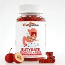 Butyrate Gummies Gut Health Supplement: Butyrate z probiotičnim in prebiotičnim fiber Gumies za ženske Moški brez sladkorja Prebavne in energije Presnovna podpora Vegan Hawthorn Flavor 30 dni dobave