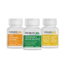 TrioXL - 3 Močni dodatki, ki spodbujajo močan imunski sistem, vključuje TumericXL, VitaminXL D3 & ProbioticXL, Gluten-free Imune Booster, 3-30 Count