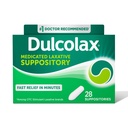 Dulcolax Stimulant Laksative Medicative Medicative Suppositorys, Predvidljivo in učinkovito zaprtje Relief, Bisacodil 10 mg, 28 Število, Stimulant Laxatives