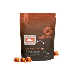 Tailwind Nutrition Recovery Mix, 20 Grams Complete Protein, Carbohydrates, and Electrolytes Powder Drink Mix for Post-Workout, Free of Gluten, Soy, and Dairy, Vegan, 20 Servings, Salted Caramel