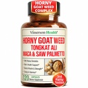 Horny Goat Weed for Men 1000mg – 9-in-1 Male Enhancing Supplement for Energy & Stamina – Hornygoatweed with Maca Root, Tongkat Ali, Saw Palmetto, Panax Ginseng & Tribulus Terrestris – 120 Capsules