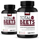 Sila Factor Total Beets Dutric Oxide dodatek z peso korenski prah, Nitrati, Grozdno seme ekstrakt za cirkulacijo, Kardiovaskularno, zdravje srca, 240 Tablete, 2 paket