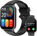 RUIMEN pametne ure za moške ženske (Odgovor / Make Calls, 2 pasovi vključeni), 1.8" Smartwatch za iOS/Android telefoni, Fitness Tracker Heart Rate/Speep Monitor Digitalna Watch vodoodporna črna