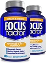 Fokus Factor Odrasli Možgani in vid dopolnilo, 120 Count-Eye Vitamin, Mineral Supplement, Popoln multivitamin z Lutein & Zeaksantin-Brain dodatek za fokus, Koncentracija, Spomin (2 Pk)