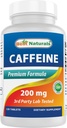 Najboljši naravni kofein tablete 200mg, 120 Count