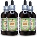 Kava Kava (Piper Methysticum) Glicerit, posušen korenski brezalkoholni tekoči ekstrakt (Brand Name: HerbalTerra, Proudly Made in USA) 4x4 fl.oz (4x120 ml)