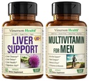 Jetrna čistila Detox & Popravila mleko Supplement & Multivitamin za moške - Popolni moški multivitamini in multiminerali z vitaminom A, C, D, E, B12, cink, in več vitamini za moške