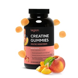 LEGION Creatine Monohydrate Gummies for Men and Women - Clean Creatine Chewables for Muscle Gain, Improving Endurance & Post Workout Recovery - Creatine Supplement for Maximum Absorption (Sour Peach)