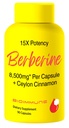 Berberine dodatek 15X Potenca, Ceylon cinamon za izboljšane absorpcijske in sinergistične učinke. 8.500 mg na kapsulo