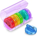 Sukuos tedenske tablete Organizator 7 dan 2 krat na dan, velike dnevne tablete škatla enostaven za odpiranje, AM PM tablete primer za zdravila/vitamin/ribje olje/dodatki (purple)