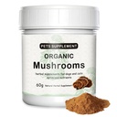 Herbal Turkey Tail Mushroom Powder for Dogs and Cats, Organic Pets Supplement for Cognitive and Immune, Blood Support for Lumps and Bumps, No Grains No Filler, 10 in 1 Mushroom Blend Powder, 60g