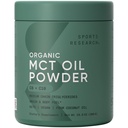 Sports Research Organic MCT Oil Powder - Keto & Vegan MCTs C8, C10 iz kokosovih orehov - Maščobne kisline Možgani in telesno gorivo, brez GMO & Gluten - nearomatiziran, popoln v kavi, čaj in beljakovine Shake - 10,6 oz
