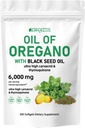Olje Origano s črnim oljem 2 v 1 Softgels 6000mg 300 Count Non-GMO Imune Support Herbal Formula