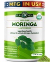 PURA VIDA MORINGA Powder Organic Single Origin - Premium 100% Leaf Powder, USDA Organic Moringa Oleifera, Moringa Leaf Powder - Kot nalašč za napitke in recepti. 8 oz.