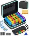 Mesečne tablete Organizator 2 krat na dan, s tedensko tabletke vrečko, Prenosni Hard Shell, Tablete Cutter, Plastic Otvoritvena Pick, Mesečno & Tedenski Nalepke, Priročno upravljanje zdravil in sledenje