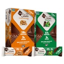 NuGo Slim Vegan Variety - Hrustljavo arašidovo maslo 12 barov & Čokoladno meto 12 barov, Nizko neto Carb, Keto prijazno, 16-17g Rastlinski osnovi beljakovine, Gluten brezplačno, 24 štev