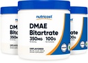 Nutricost Pure DMAE-Bitartrate prašek 100G (3 steklenice)